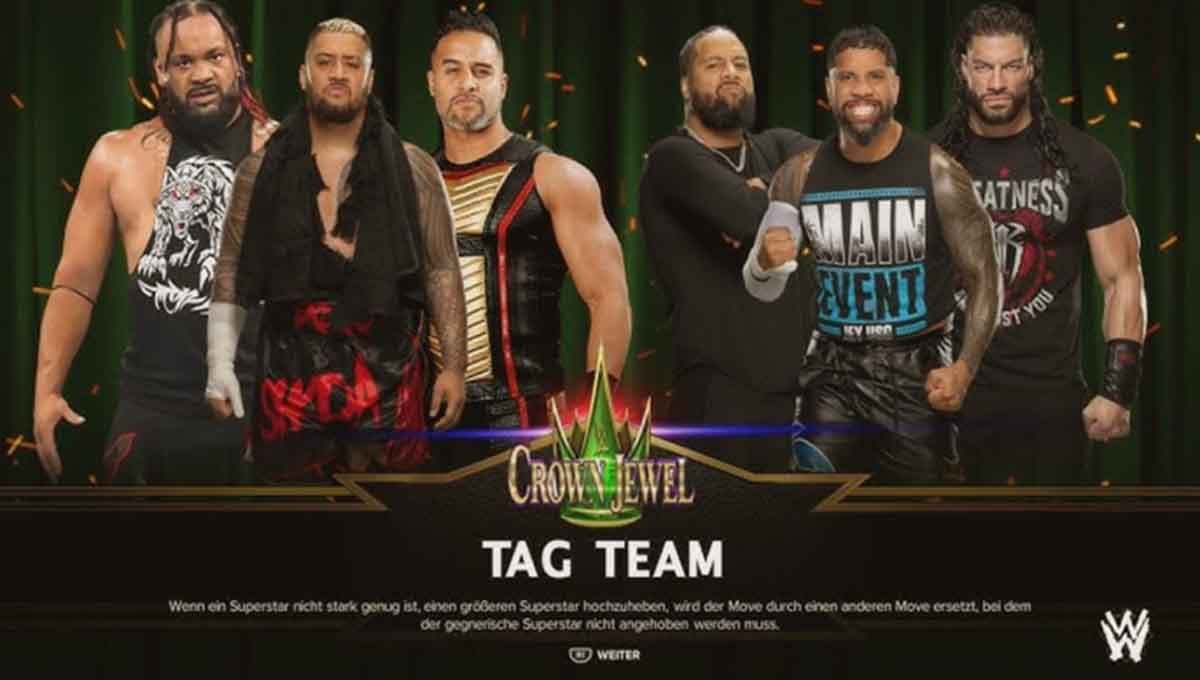 six-man tag match wwe crown jewel 2024