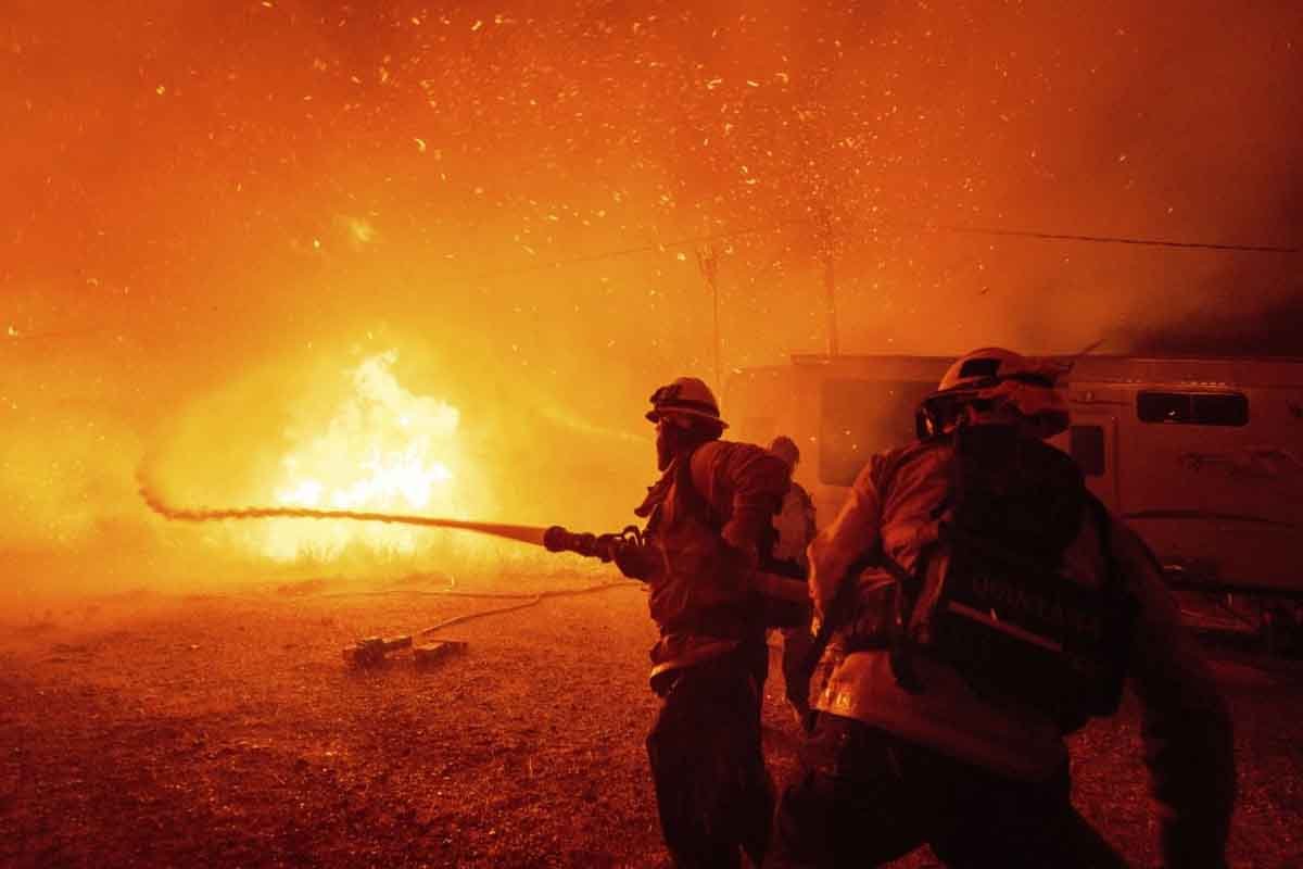 wildfire is burning south of San Diego