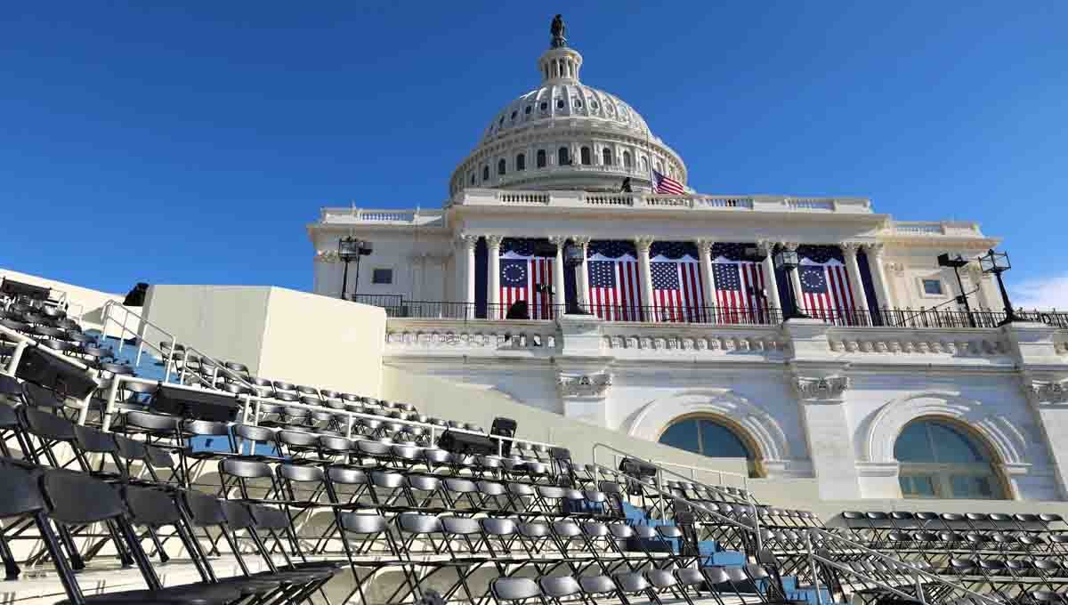 Donald Trump's inauguration indoors